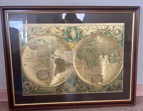 Nova totius Terrarum Orbis, heliogravure wereldkaart, Antiek en Kunst, Kunst | Etsen en Gravures, Ophalen