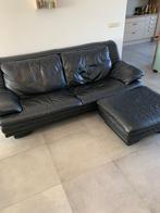 Zwart lederen salon, Ophalen, Gebruikt, Leer