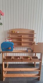 Houten speelwinkeltje met houten toebehoren., Kinderen en Baby's, Speelgoed | Houten speelgoed, Overige typen, Gebruikt, Ophalen