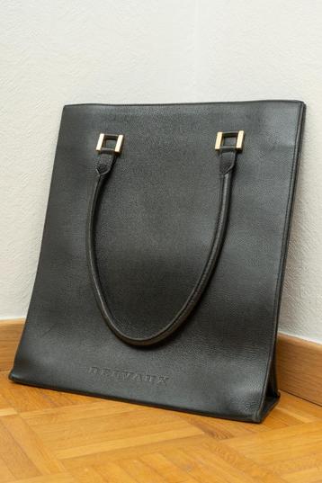 Delvaux Le Jeff Tote Bag In Black Leather 