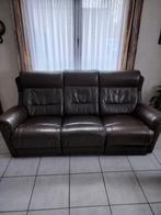 Lederen salon en salontafel, Enlèvement, Utilisé, Cuir