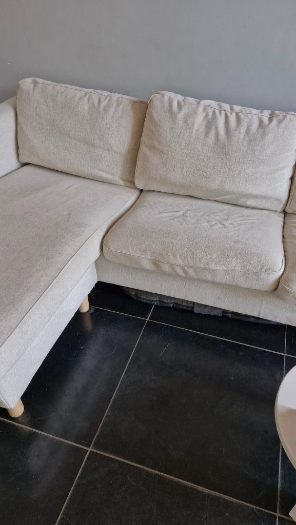 3-zit met chaise longue, Huis en Inrichting, Zetels | Zetels en Chaises Longues, Gebruikt, Driepersoons, 150 tot 200 cm, Stof