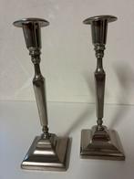 2 verzilverde kandelaars, Antiek en Kunst, Ophalen of Verzenden