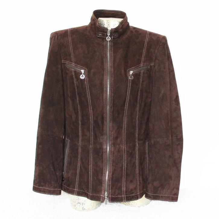 Mooie Zacht Suede Gerry Weber Dames Jas (Maat 44) € 200,-, Kleding | Dames, Jassen | Winter, Nieuw, Maat 42/44 (L), Bruin, Verzenden