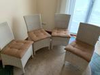 4 witte keuken-/tuinstoelen in nieuwstaat, Huis en Inrichting, Stoelen, Ophalen, Zo goed als nieuw, Wit, Kunststof