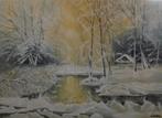 EIGEN OLIEVERFSCHILDERIJ WINTERLANDSCHAP, Antiek en Kunst, Kunst | Schilderijen | Klassiek, Ophalen