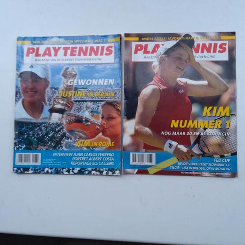 Clijsters & Henin in 2 magazines ' Play Tennis' 2003., Sports & Fitness, Tennis, Enlèvement ou Envoi