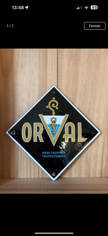 Plaque émaillée orval 12/12cm, Antiquités & Art, Enlèvement ou Envoi