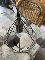 Hanglamp grijs e27 fitting compleet met lamp, Gebruikt, 50 tot 75 cm, Ophalen of Verzenden, Metaal