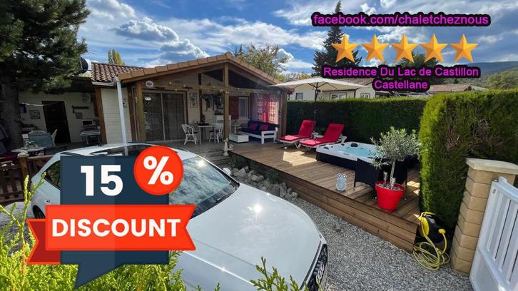 Chalet Castellane cote d'azur Gorgesduverdon Airco & Jacuzzi, Vakantie, Vakantiehuizen | Frankrijk, Provence en Côte d'Azur, Chalet, Bungalow of Caravan