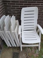 4 plastieken verstelbare stoelen, Tuin en Terras, Tuinstoelen, Ophalen, Gebruikt, Kunststof, Verstelbaar