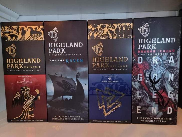 Highland Park 4x Zie beschrijving, Collections, Vins, Neuf, Autres types, Autres régions, Pleine, Enlèvement ou Envoi