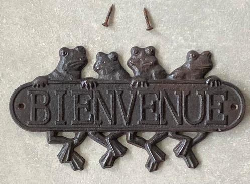 Plaque de porte « Bienvenue » en fonte, Antiek en Kunst, Antiek | Woonaccessoires, Ophalen of Verzenden