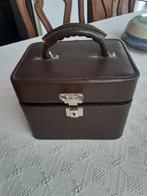 Vintage beautycase, Handtassen en Accessoires, Beautycases, Ophalen, Bruin