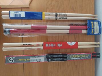 4 paar drumstokken incl set hot rods beschikbaar voor biedingen