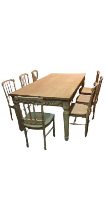 Unique table salle à manger sculptée et huit chaises, Maison & Meubles, Salles à manger complètes, Comme neuf, 8 chaises ou plus