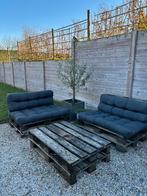 Loungeset paletten met palletkussens, Tuin en Terras, Ophalen, 4 zitplaatsen, Gebruikt, Loungeset