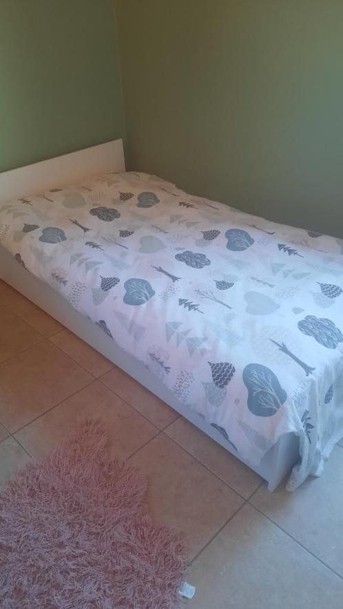 Jeugdbed met lattenbodem en lade, Huis en Inrichting, Slaapkamer | Bedden, Zo goed als nieuw, Eenpersoons, Wit, Ophalen