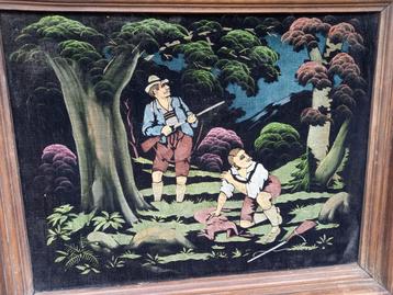 Kleine verf op zwart fluweel  beschikbaar voor biedingen