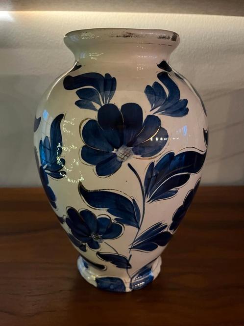 Handgeschilderde Jemappes vaas made in Belgium, Antiquités & Art, Antiquités | Vases, Enlèvement ou Envoi