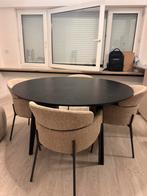 Ronde eettafel zwart 140 cm, Huis en Inrichting, Ophalen, Gebruikt, Vier personen, 100 tot 150 cm