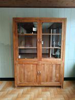 Vitrinekast in Teak hout, Huis en Inrichting, Ophalen, Gebruikt, 100 tot 150 cm, Teakhout