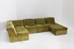 Vintage modulaire elementen sofa Laauser velours groen, Huis en Inrichting, Ophalen, Gebruikt, 300 cm of meer, Vierpersoons of meer