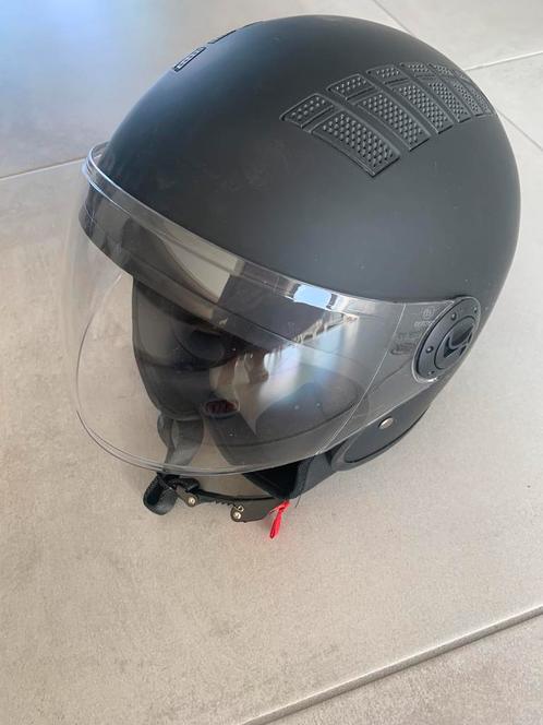 Zwarte (scooter)helm - maat S, Fietsen en Brommers, Brommerhelmen, Ophalen of Verzenden