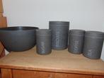 Voorraadpotten in bamboe in zeer goede staat, Huis en Inrichting, Ophalen of Verzenden, Gebruikt