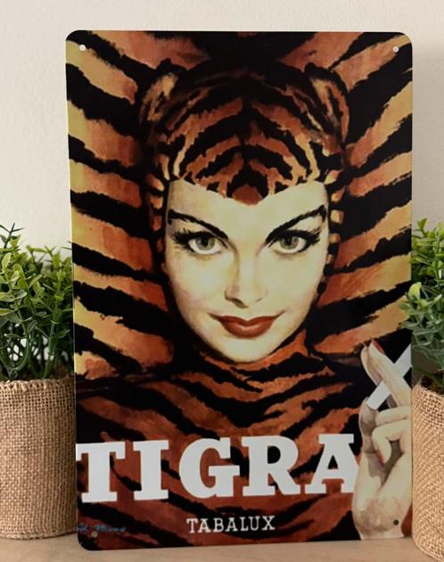 Metalen reclamebord Tigra, Verzamelen, Merken en Reclamevoorwerpen, Nieuw, Reclamebord, Ophalen of Verzenden