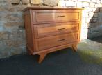 Originale commode vintage bois blond pieds compas année 60, Ophalen, Gebruikt, 50 tot 100 cm, 3 of 4 laden