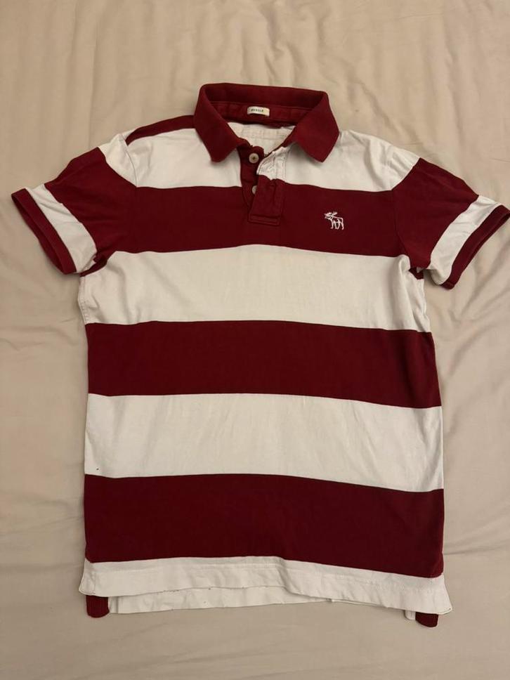 Gestreepte polo van Abercrombie, Kleding | Heren, Polo's, Wit, Ophalen of Verzenden