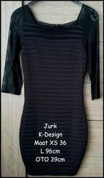 Prachtige jurk K-Design maat XS 36, Comme neuf, Noir, Taille 34 (XS) ou plus petite, K-design