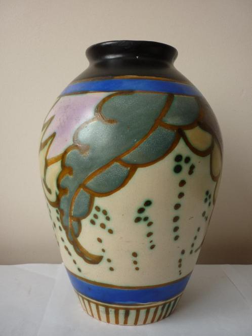 Céramique Bergen - Antoine Dubois  - Vase - Décor feuillages, Antiquités & Art, Antiquités | Vases, Enlèvement ou Envoi