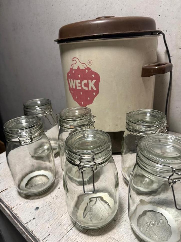 Weckpot en weckpotten, Huis en Inrichting, Keuken | Potten en Pannen, Zo goed als nieuw, Aluminium, Ophalen
