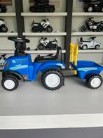 New Holland loopauto tractor met aanhanger blauw, Kinderen en Baby's, Ophalen