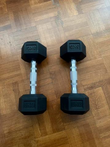 Dumbbells, halters van 10 kg (2x5 kg), zeshoekige gewichten, Sport en Fitness, Ophalen of Verzenden, Zo goed als nieuw, Armen