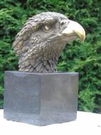 beeld een adelaar, bronzen adelaarsbuste op marmer gesigneer, Ophalen of Verzenden, Brons