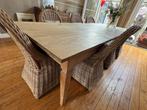 Grote familietafel in teak, Huis en Inrichting, Ophalen, 100 tot 150 cm, Teakhout, 200 cm of meer