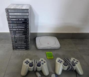 PSONE + 18 Games + 2 Controllers + 1 Memory Card beschikbaar voor biedingen