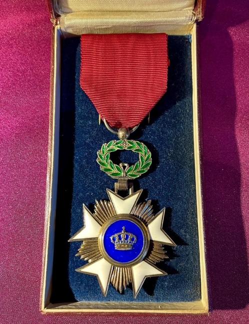Kruis van Ridder in de Kroonorde. Koninkrijk België, Verzamelen, Militaria | Algemeen, Overige soorten, Lintje, Medaille of Wings