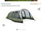 Tent Outwell Woodburg 6 A( Air) oplblaasbaar ALS NIEUW, Caravans en Kamperen, Tenten
