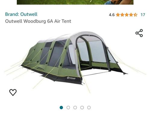 Tente gonflable Outwell Woodburg 6 A (Air) COMME NEUVE, Caravanes & Camping, Tentes, Enlèvement ou Envoi