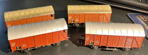 2226. 4 4505/4506 H0 Märklin overdekte auto's., Hobby en Vrije tijd, Modeltreinen | H0, Gebruikt, Wagon, Märklin, Ophalen