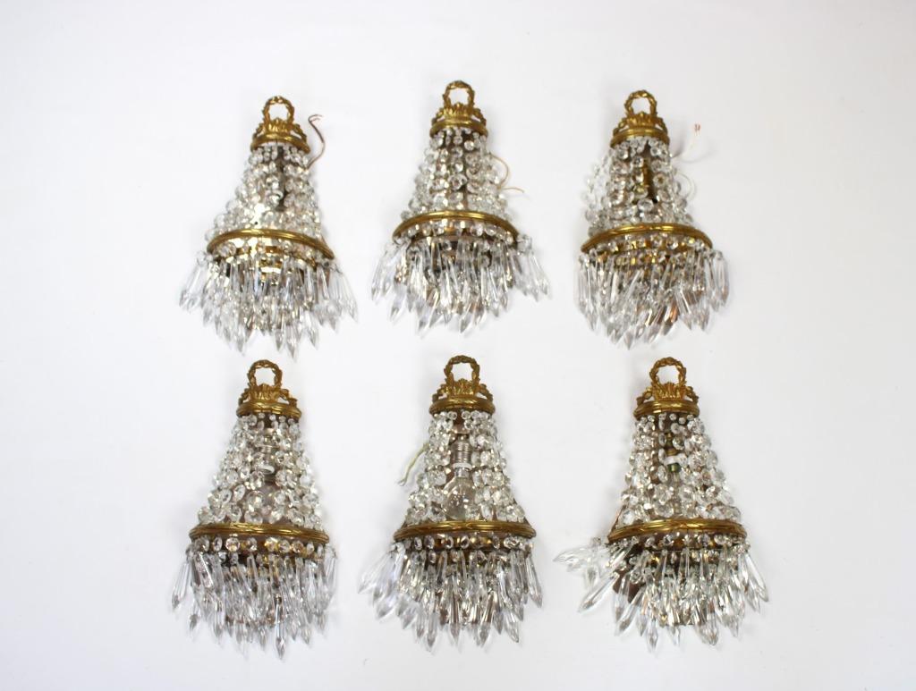 appliques murales avec perles/pampilles de verre, Antiquités & Art, Curiosités & Brocante, Enlèvement ou Envoi