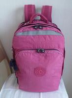 Kipling Grote fuchsiaroze rugzak met pruim- en apenritsen, Gebruikt, Kipling, 25 tot 40 cm, Ophalen of Verzenden