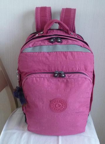 Kipling Grote fuchsiaroze rugzak met pruim- en apenritsen beschikbaar voor biedingen