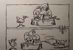 Dessin de BD signé PICHA. Les poulets sans têtes., Enlèvement ou Envoi