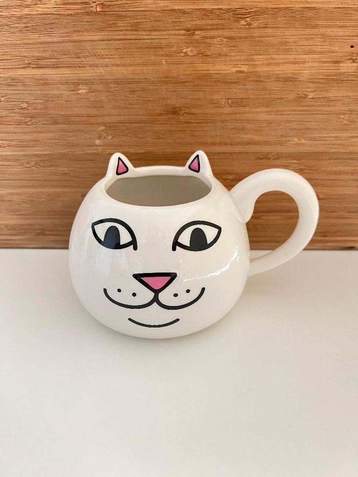 Tasse chat blanc Lord Nermal Ripndip, Maison & Meubles, Cuisine | Vaisselle, Utilisé, Tasse(s) et/ou soucoupe(s), Autres styles