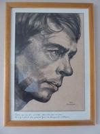 Houtskooltekening van Jacques Brel, Antiek en Kunst, Ophalen